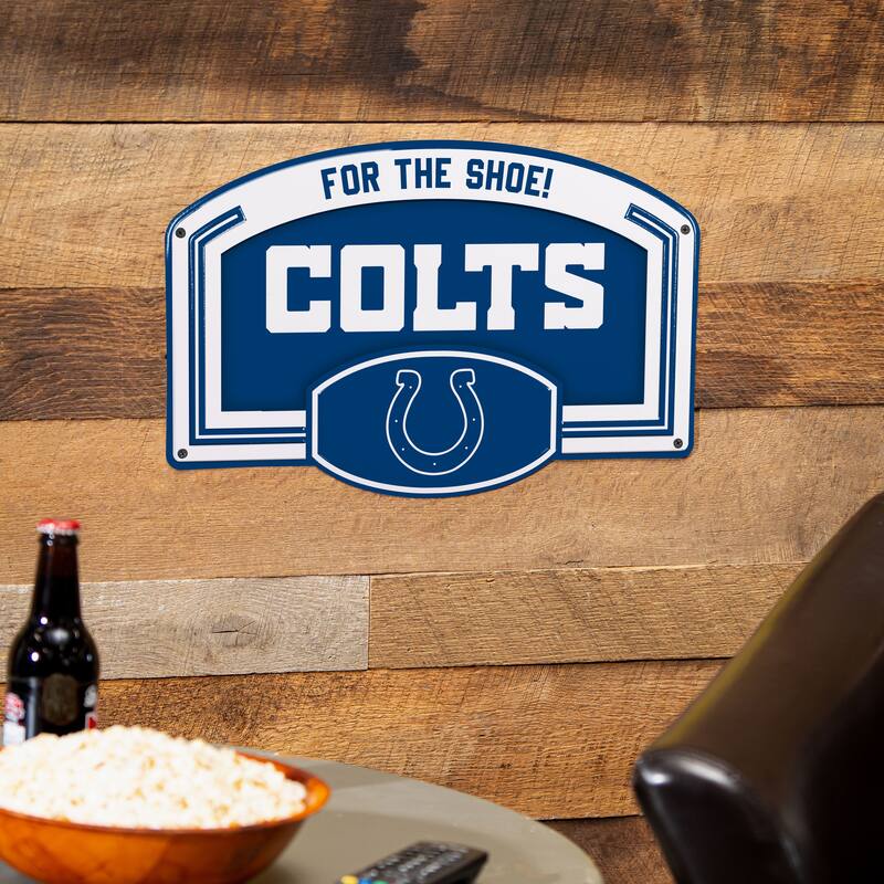 Indianapolis Colts Embossed Steel Wall Sign, 11" x 17"
