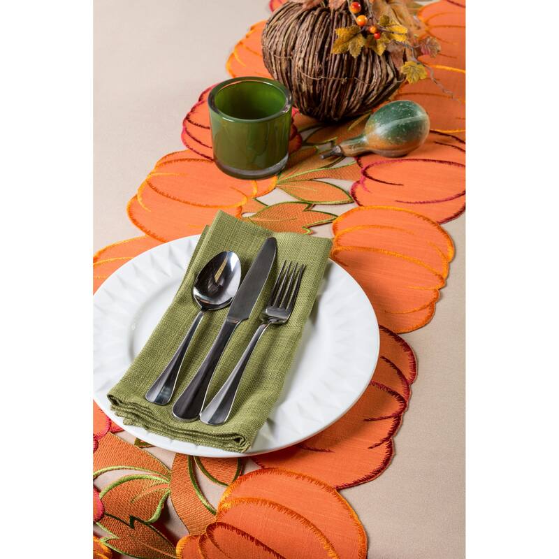 DII Embroidered Table Runner 14x108 inch