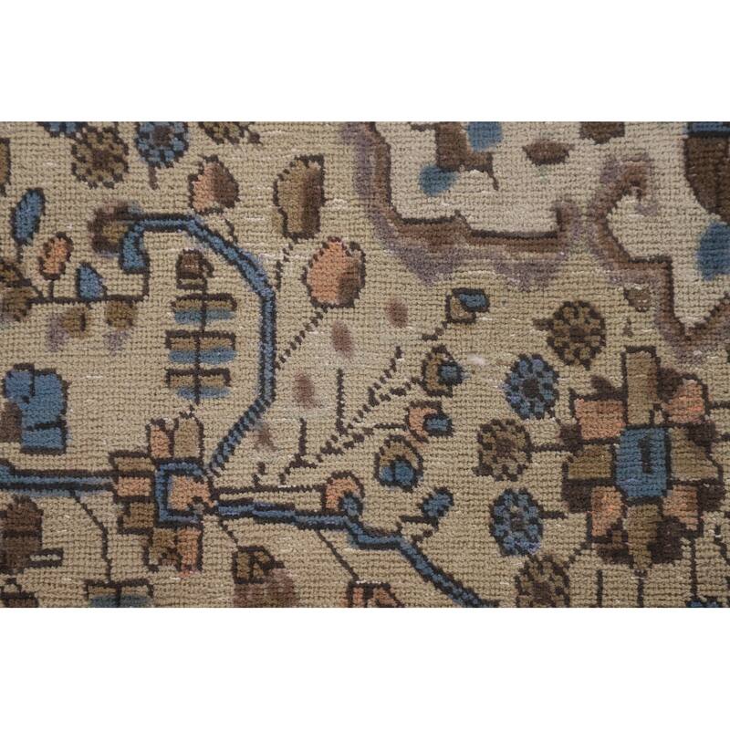 Traditional Tabriz Persian Vintage Rug Hand-Knotted Wool Carpet - 6'10"x 9'10"