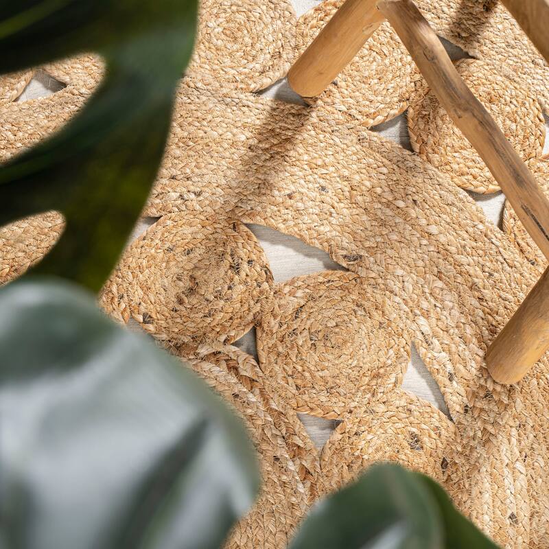 JONATHAN Y Oceana Two-Tone Jute Hippy Circle Area Rug