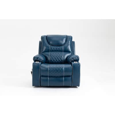 Elderly Electric Lounge Chair, Motor Lift Recliner, Blue Armchair (180 degree lying flat), Multi-Function Massage Chair