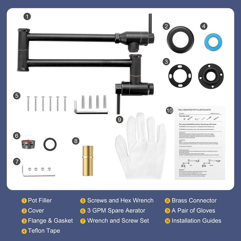 WOWOW Modern Foldable Filling Faucet with Dual-Joint Swivel Arm