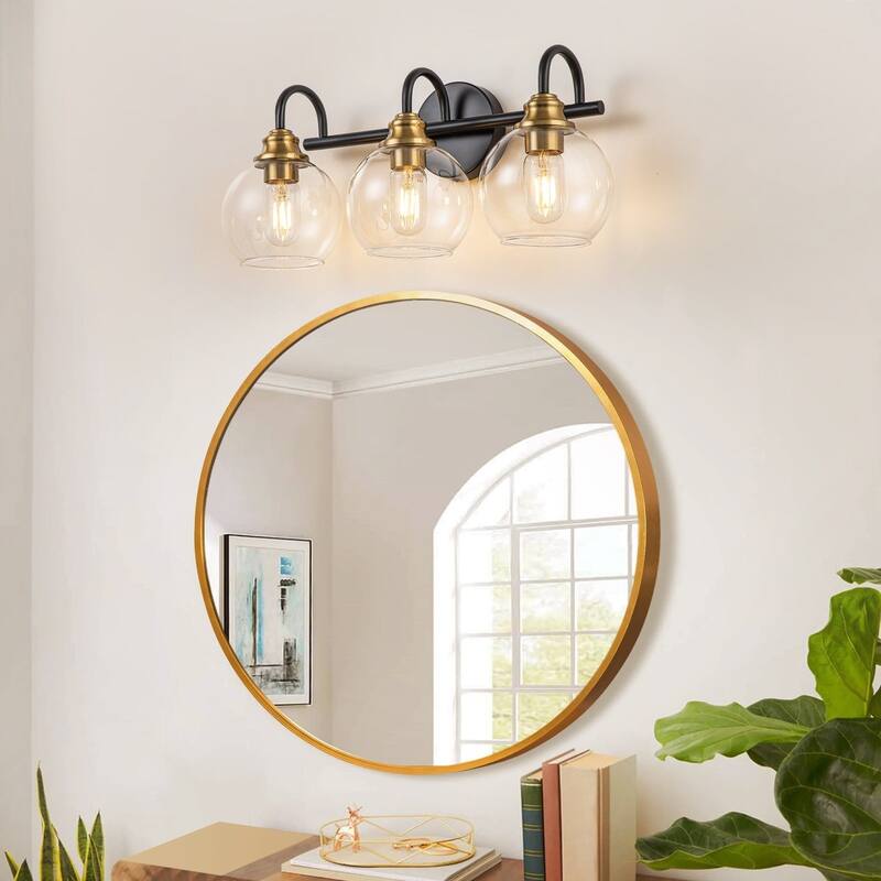 Starsky 3-Lights 20in. Dimmable Bathroom Vanity Light with Glass Globe Shade