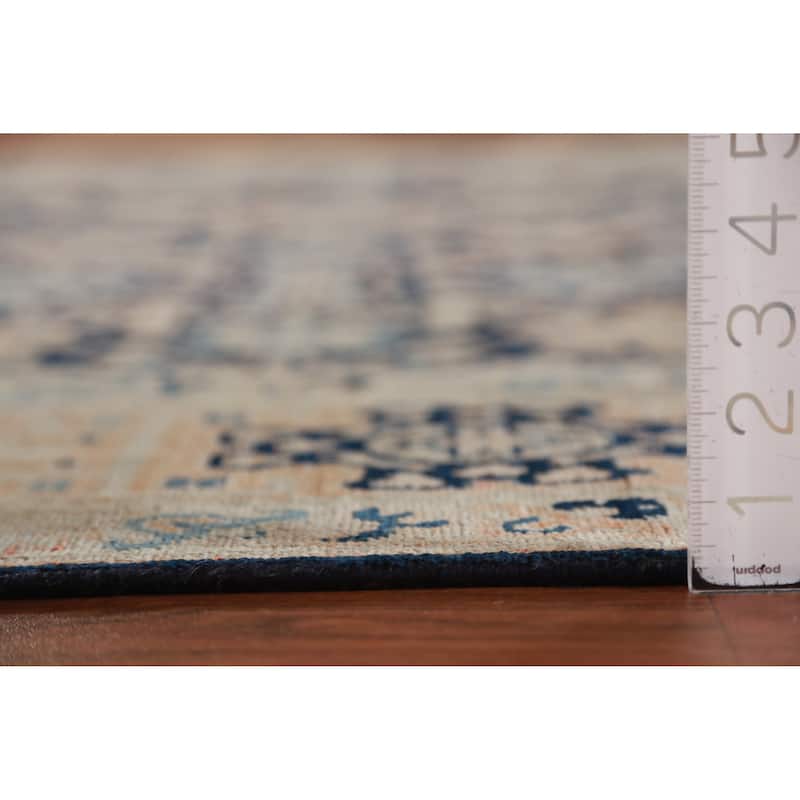 Vegetable Dye Blue Ziegler Oriental Area Rug Hand-Knotted Wool Carpet - 8'1"x 10'1"