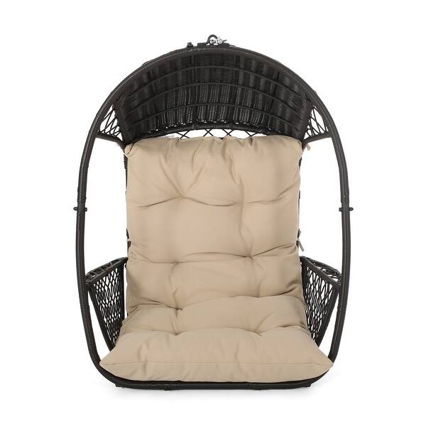 Malia Cushioned Wicker Hanging Chair By Christopher Knight Home Overstock 30593940