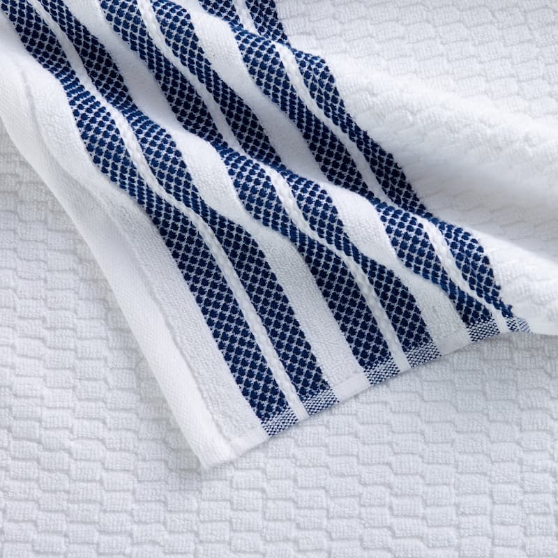 Luxurious Cotton Textured & Detailed Stripes Towel Set