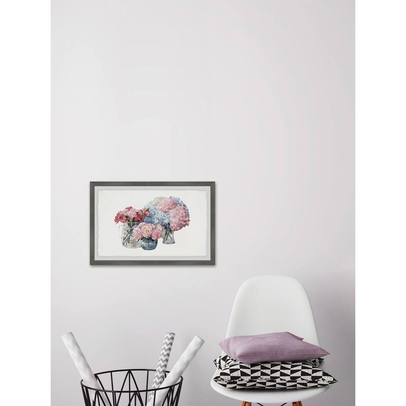 Flower Bouquets Framed Wall Art, Floral Delight - A Blooming Accent for Your Living Space