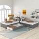 preview thumbnail 3 of 25, L-shaped Twin Size Daybed Sets w/Trundle&Drawers, Solid Pine Platform Bedframe, 3 in 1 Wood Beds Frame Linked with Built-in Desk