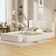 preview thumbnail 2 of 24, Queen Velvet Upholstered Bed and Ottoman Set for Luxurious Bedrooms