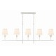 preview thumbnail 1 of 8, Broche 5 Light Matte White Chandelier - 53.5"W x 21"H x 6"D
