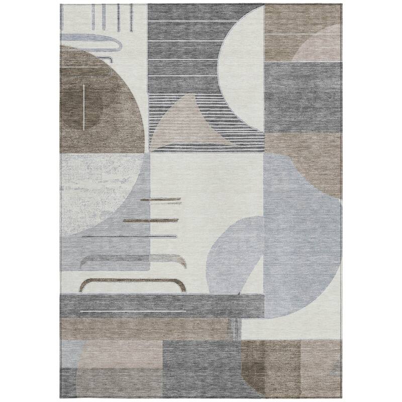 HomeRoots Geometric Modern Rectangle Outdoor Rug