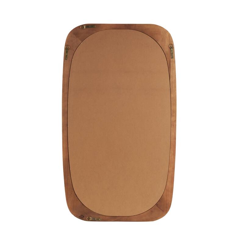 Wood Oval Wall Mirror - Dark Brown or Brown - Roche River Decor