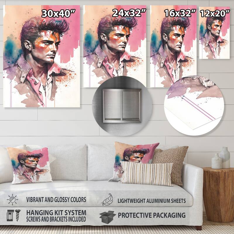 Designart 'Hollywood Musician I' Music Metal Wall Art