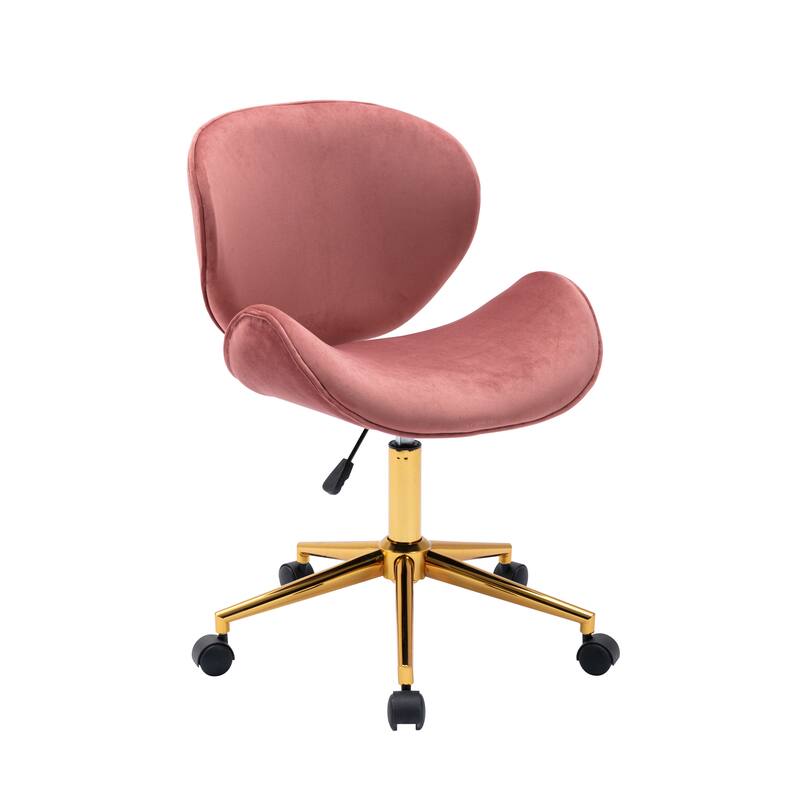 Porthos Home Rudi Office Chair, PU or Fabric or Velvet Upholstery, Chrome Legs