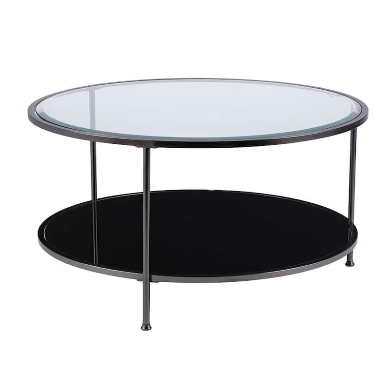 SEI Furniture Rainier Round Metal and Glass Coffee Coffee Table