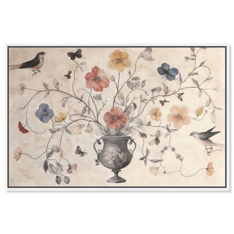 Antique Bouquet Canvas by Art Remedy - 54" x 36" - White