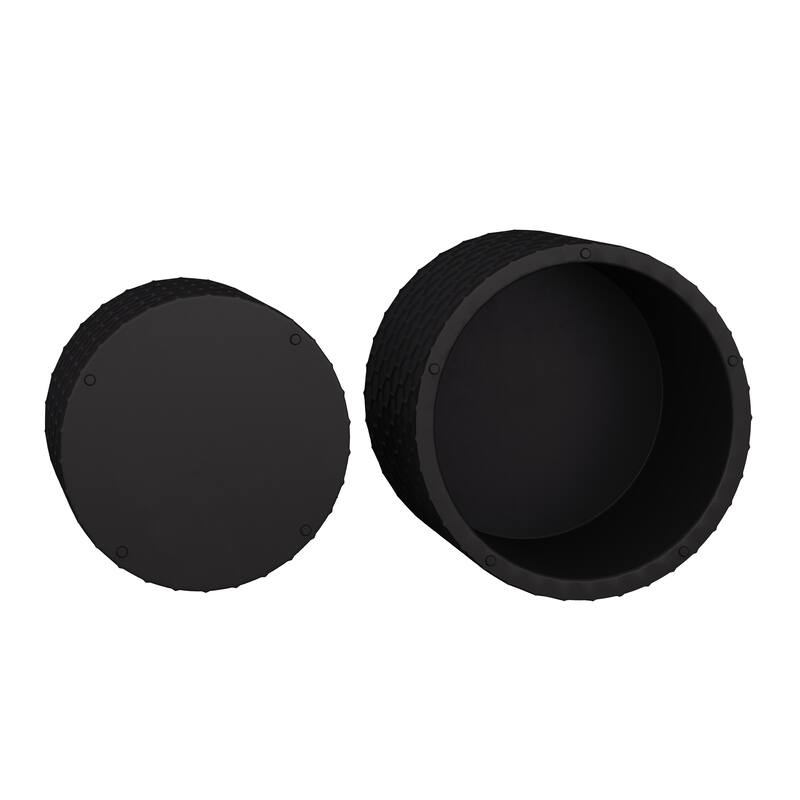 Minimalist Coffee Table Set of 2, 23.6" Round Drum Side Tables, Nesting Wooden Centerpiece Table for Living Room, Lounge