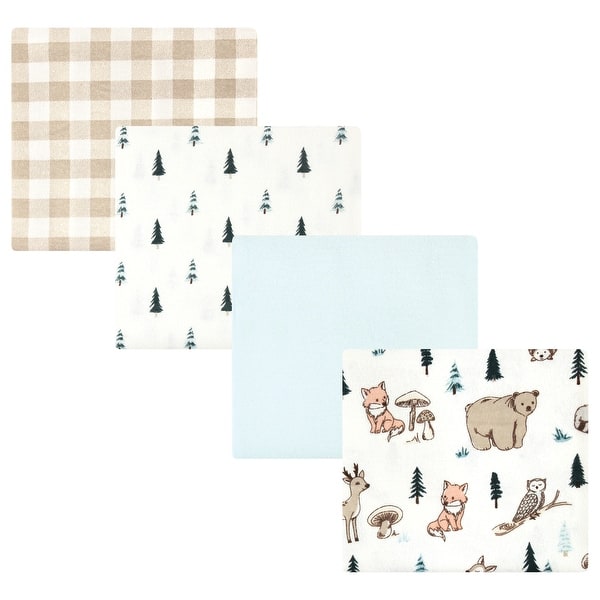 slide 1 of 1, Hudson Baby Infant Boy Cotton Flannel Receiving Blankets Set, Boy Woodland Pals, One Size - Boy Woodland Pals - One Size One Size - Boy Woodland Pals