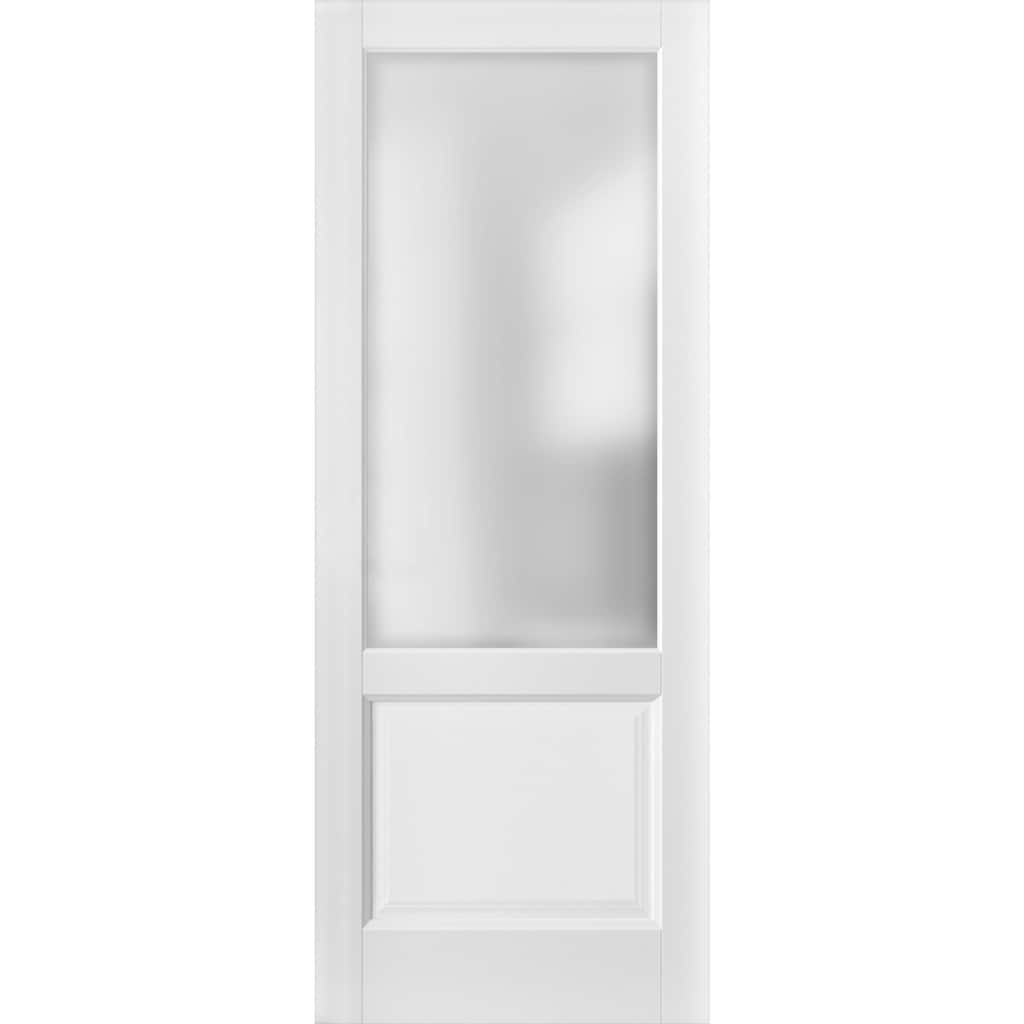Lite Slab Barn Door Panel / Lucia 22 White Frosted Opaque Glass