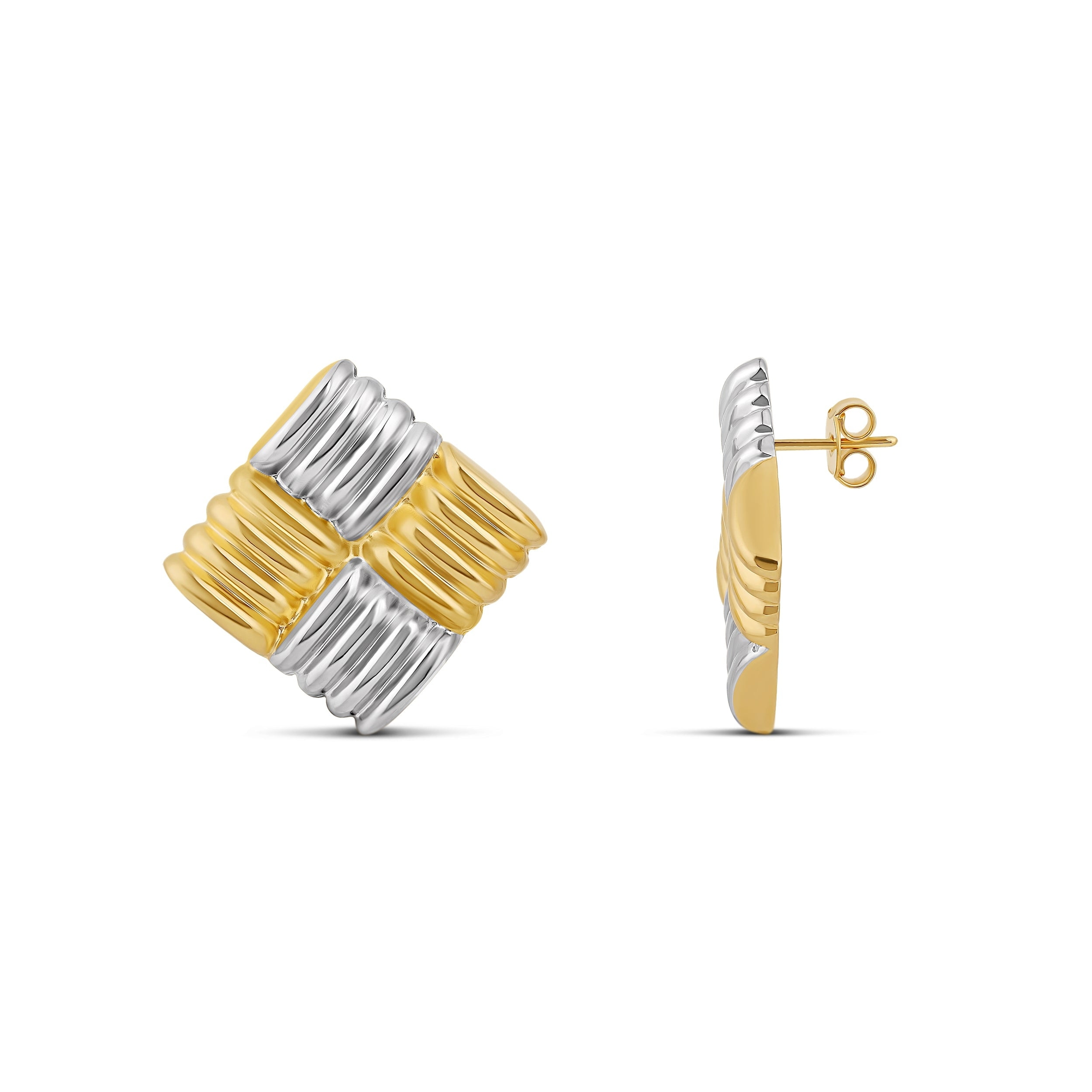SHYMI Textured Square Statement Earrings