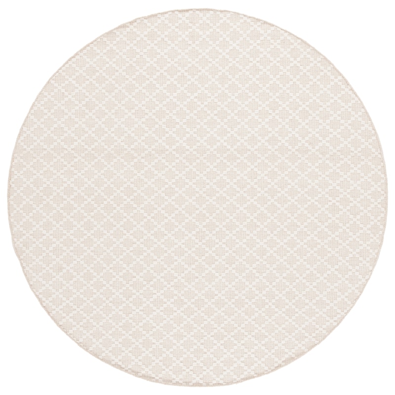 SAFAVIEH Hand-Woven Vermont Dedra Transitional Wool Rug - 6' Round - Beige/Ivory