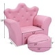 preview thumbnail 3 of 4, Kids Sofa PVC Leather Princess Sofa with Embedded Crystal