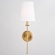 preview thumbnail 10 of 11, Camden 1 Light Wall Sconce Fixture White Linen Fabric Shade, LED Compatible