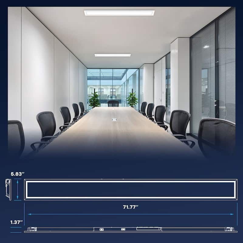 LUXRITE 6x6 FT LED Recessed Panel 40W/50W/60W, 4CCT, Up to 6600 Lumens, Drop Ceiling Lights Dimmable UL Listed 16 Pack