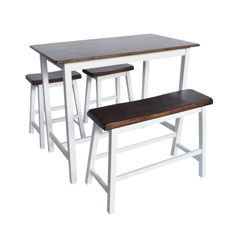 Christopher Knight Home Pomeroy 4-piece Wood Dining Set - Brown+White