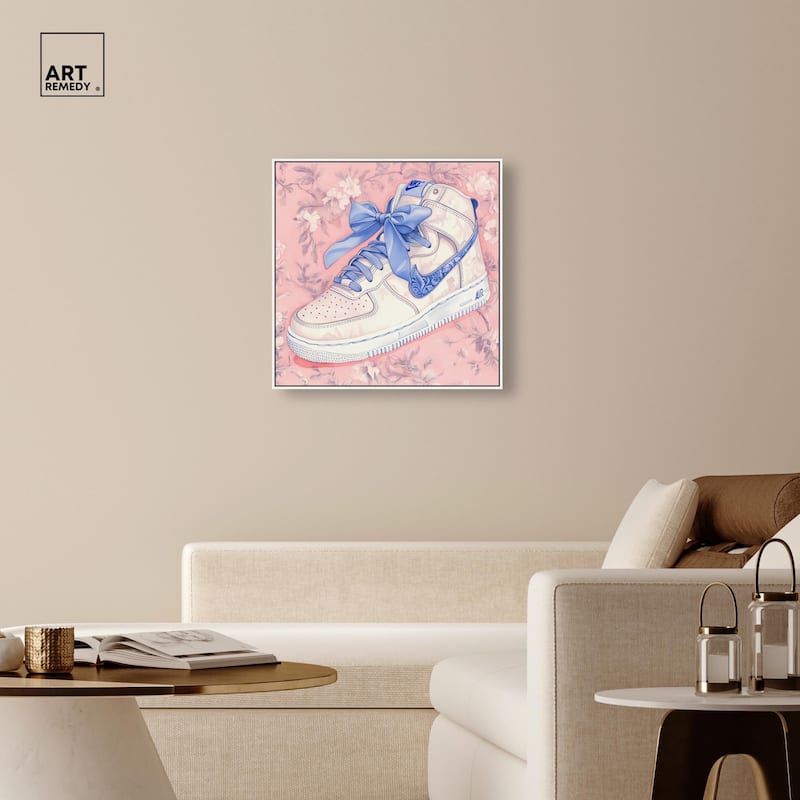 Blue Bow Sneaker Canvas by Art Remedy