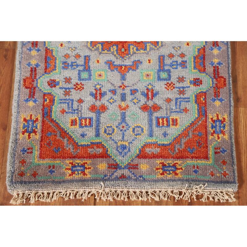 Geometric Kazak Oriental Area Rug Handmade Wool Carpet - 2'0"x 3'0"