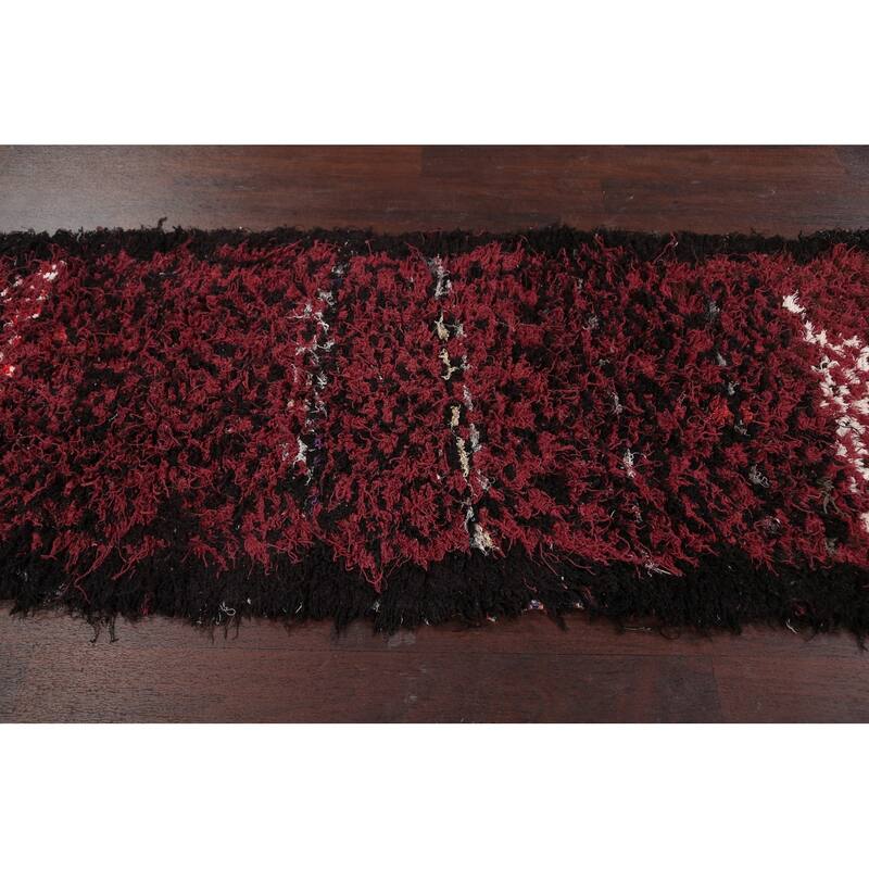 Modern Moroccan Oriental Runner Rug Wool Hand-knotted Carpet - 2'10" x 7'11"