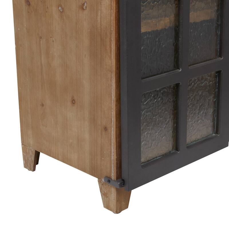 Wood 1 Door 15 Bottle Standing Wine Rack - Brown - Roche River Decor