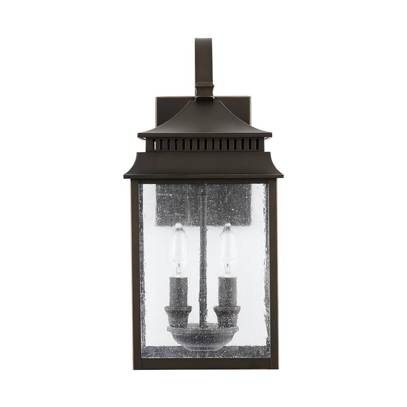 Sutter Creek Oiled Bronze Outdoor Wall Lantern w/ Antiqued Water Glass