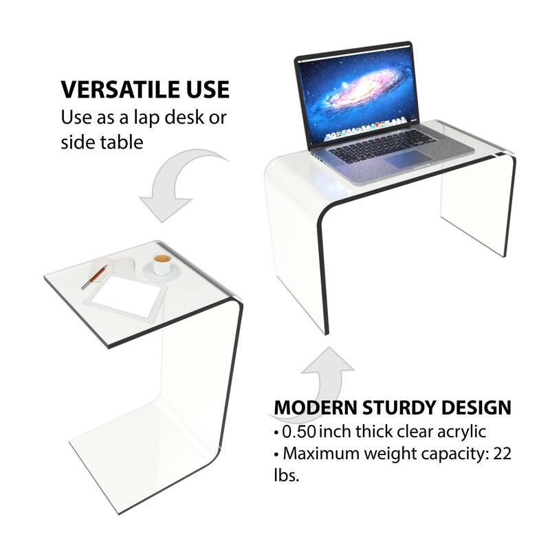 Lavish Home Versatile Acrylic Side Table, Clear
