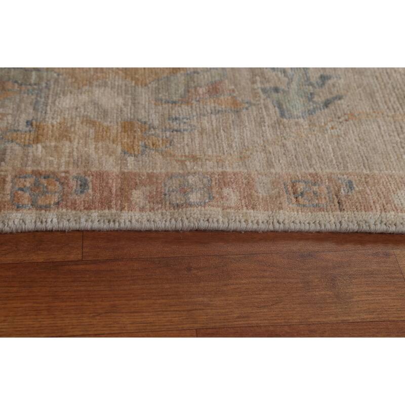 Vegetable Dye Oushak Turkish Wool Area Rug Handmade Traditional Carpet - 6'6" x 8'1"