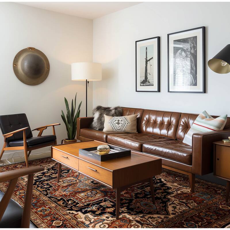 ECARPETGALLERY Hand-knotted Jules Sultane Dark Navy Wool Rug - 8'11 x 11'11