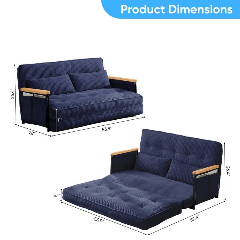 Mixoy Muti-Functional Folding Floor Sofa Bed,3-Seater,2-Seater,1-Seater Lazy Futon Sofa with 6 Position Adjustable Backrest