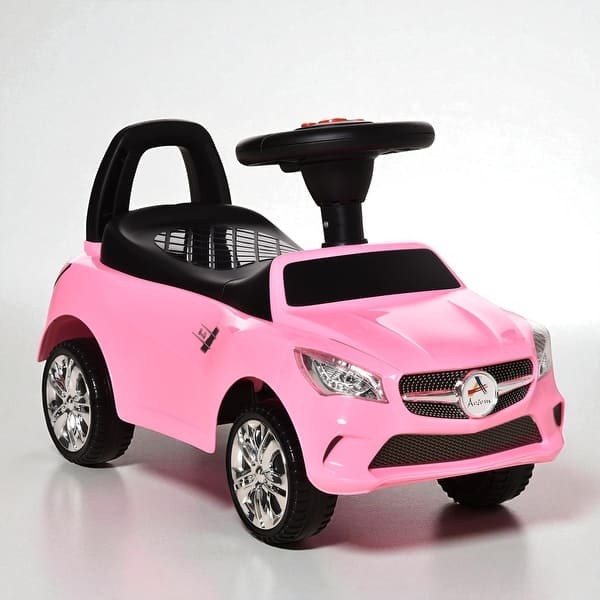 slide 2 of 9, Kids Ride-On Push Car with Music, Horn, Headlights & Storage, Foot-to-Floor Sliding Toy for Toddlers 18-36 Months - Pink Pink