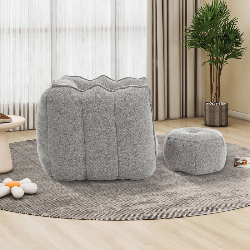 Lazy Bean Bag Couch Chairs for Adults with Ottoman