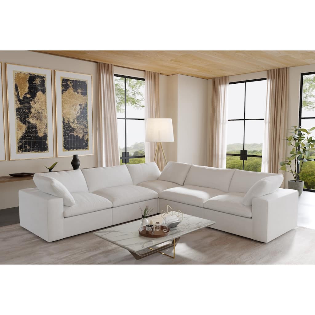 Cloud Modular Sectional Sofa, 5 Seater Corner Sofa with Pillows
