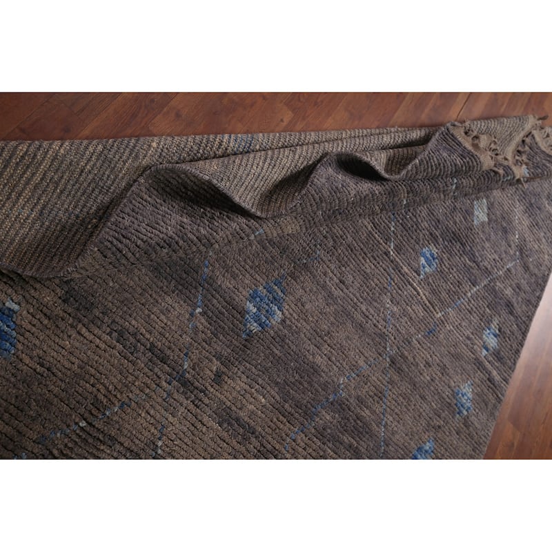 Grey Moroccan Area Rug Handmade Oriental Wool Carpet - 5'10"x 10'0"