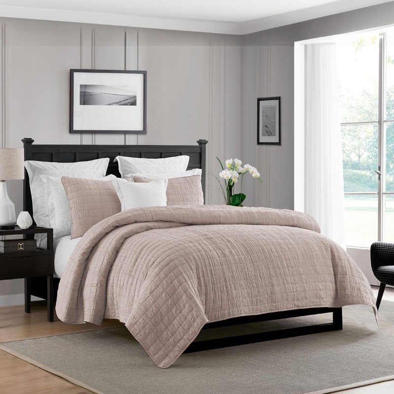 Swift Home Crinkle Enzyme Wash Oversized Coverlet/Bedspread Quilt Sets
