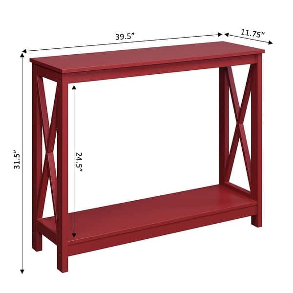 dimension image slide 14 of 16, Convenience Concepts Oxford Console Table with Shelf
