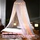preview thumbnail 21 of 23, YEERSWAG Elegant Princess Bed Canopy Bed Curtain Nets with Luminous Stars Lights