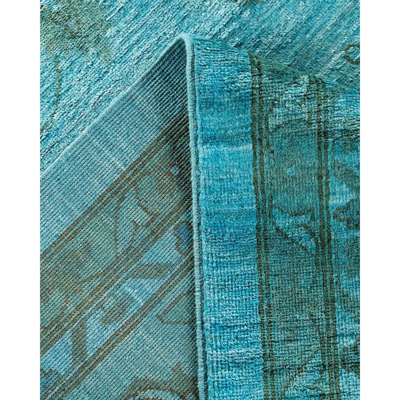 Vibrance, One-of-a-Kind Hand-Knotted Area Rug - Blue, 12' 0" x 14' 8" - 12' 0" x 14' 8"