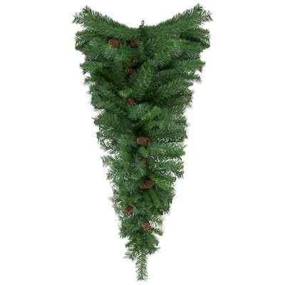 42" Black River Pine Artificial Christmas Teardrop Swag with Pine Cones Unlit