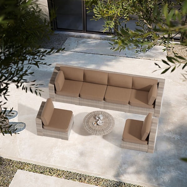 14-piece Patio Furniture ，6-seat Outdoor Cushion - 25.6*25.6*4in