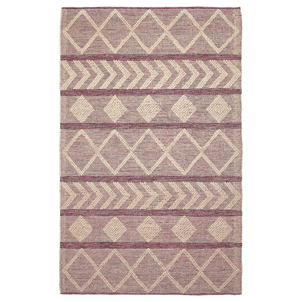 ECARPETGALLERY Braid weave Sienna Khaki Wool Rug - 5'2 x 8'2