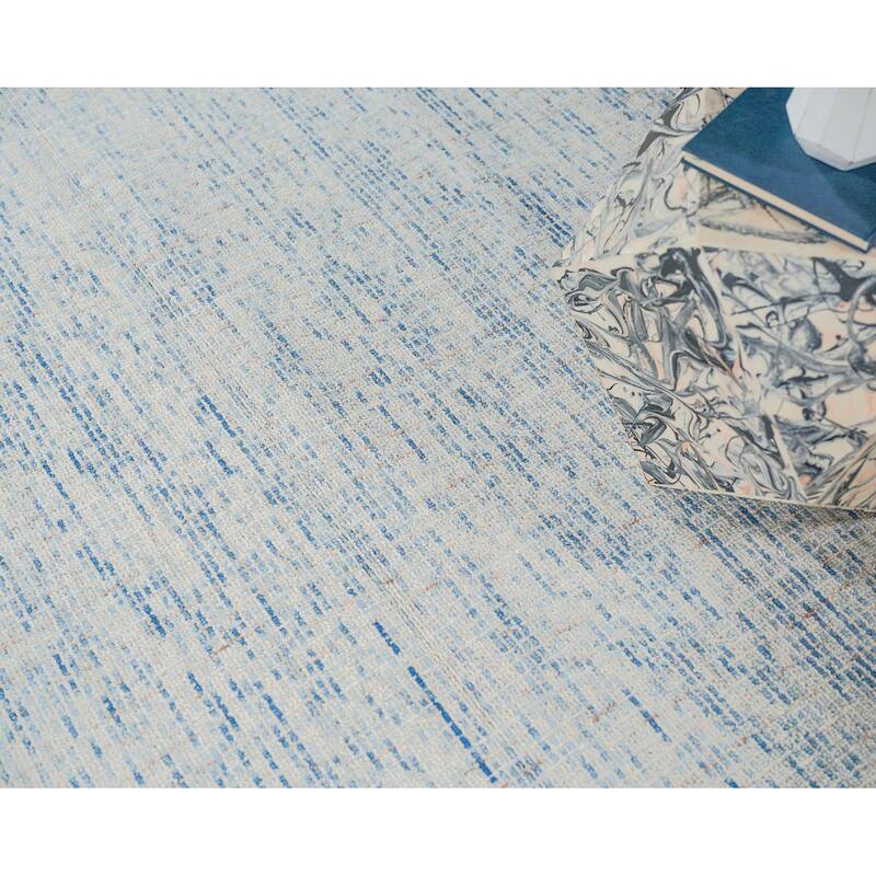 Exquisite Rugs Andora Handmade Hand-tufted New Zealand Wool on Canvas Blue/Ivory Area Rug